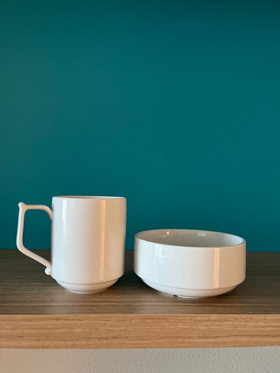 Varick Cafe Porcelain Other - Varick Café Porcelain Bowl & Rene  Orzorio Mug White Gloss Porcelain